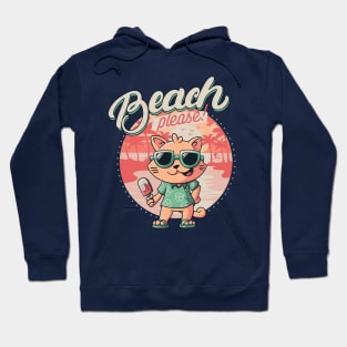 Beach Please Funny Summer Cat Hoodie